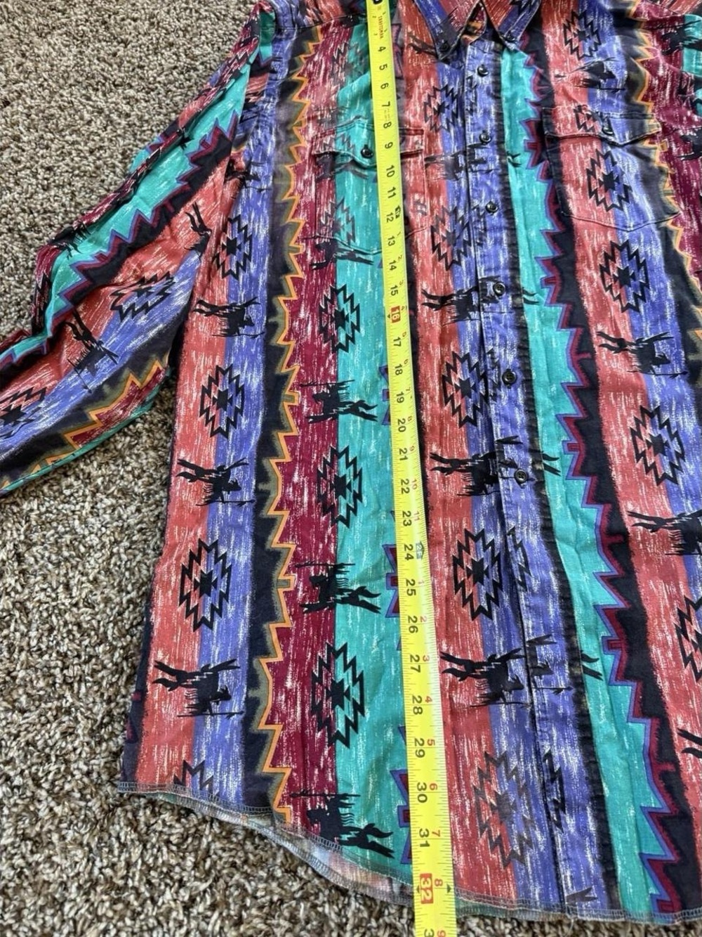 Wrangler Multicolor Aztec-Pattern Button-Down Shirt - Picture 6 of 8